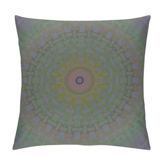 Personality  Seamless Concentric Circle Ornament Green Purple Violet Pillow Covers