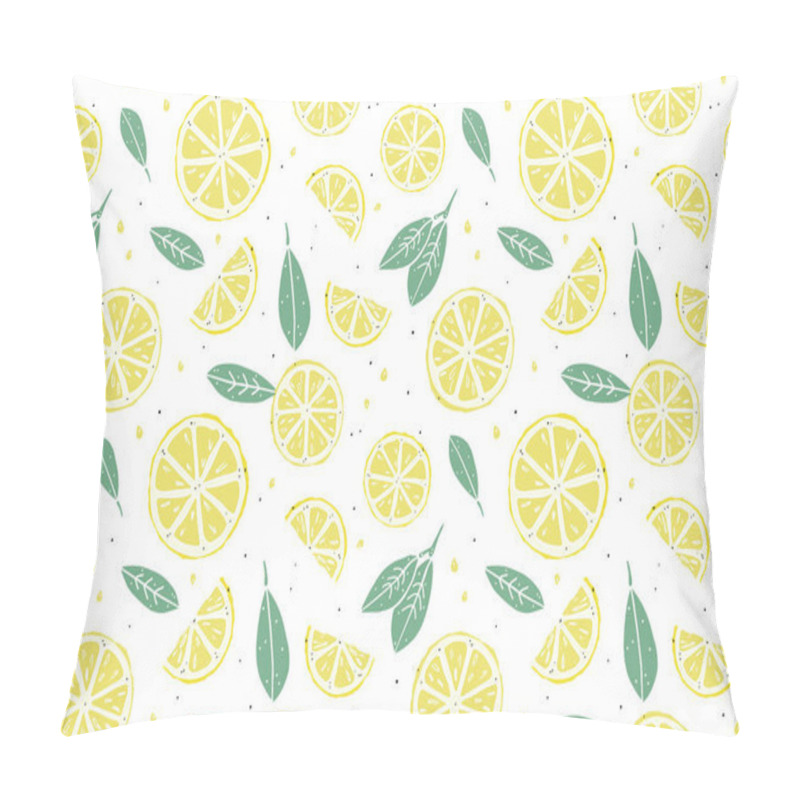 Personality  fresh cute lemon half seamless pattern on white pillow covers
