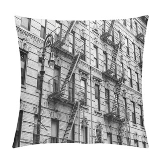 Personality  A Fire Escape Of An Apartment Building In New York City Pillow Covers