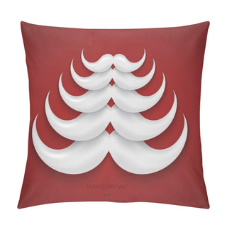 Personality  Vector Modern Concept Santa Mustache And Christmas Tree Pillow Covers