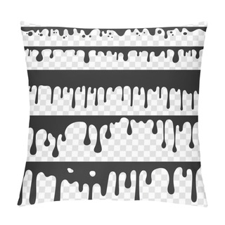 Personality  Dripping Oil, Black Paint. Liquid Stain. Current Drip And Drop. Vector Pillow Covers