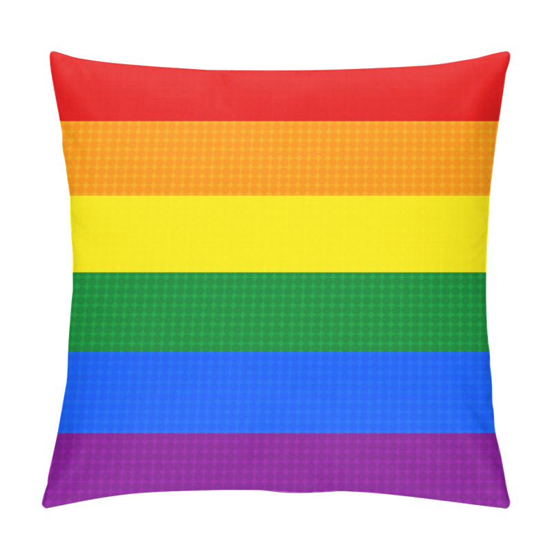 Personality  Flag LGBT squared icon, badge or button. Template design, vector illustration. Love wins. LGBT logo symbol in rainbow colors. Gay pride textile background.  pillow covers
