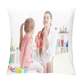 Personality  Girl At Speech Therapist Office Pillow Covers