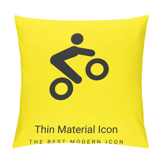 Personality  Bike Tricks Minimal Bright Yellow Material Icon Pillow Covers