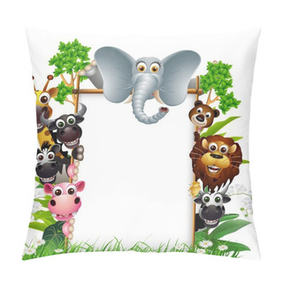 Personality  Funny Animal With Blank Sign Pillow Covers