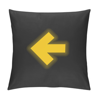 Personality  Arrow Pointing To Left Yellow Glowing Neon Icon Pillow Covers
