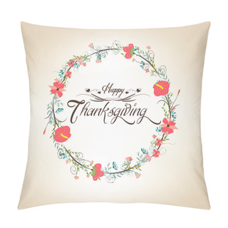 Personality  Thanksgiving Florals Wreath Colors, Textures, And Elements Pillow Covers