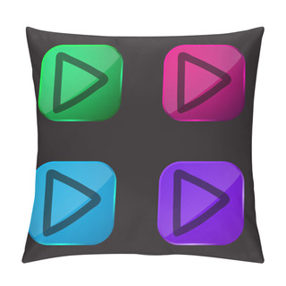 Personality  Arrow Point Hand Drawn Outline Pointing To Right Direction Four Color Glass Button Icon Pillow Covers
