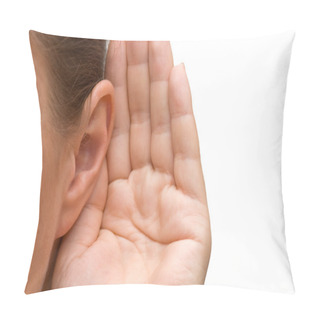 Personality  Girl Listening With Her Hand On An Ear Pillow Covers