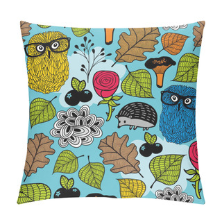 Personality  Pattern With Plants And Animals. Pillow Covers