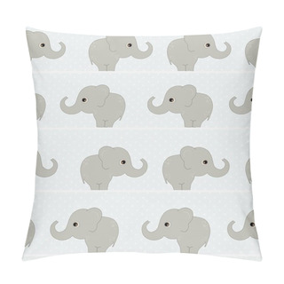 Personality  Seamless Pattern With Cute Elephants Pillow Covers