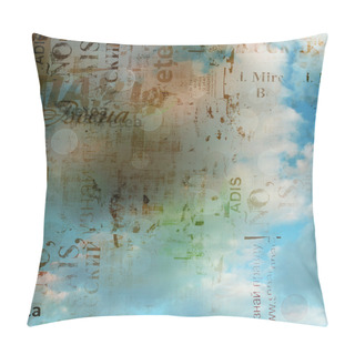 Personality  Grunge Abstract Background With Old Torn Posters With Blur Boke Pillow Covers