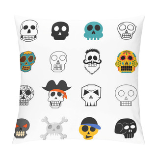 Personality  Different Skull Faces Vector Pillow Covers