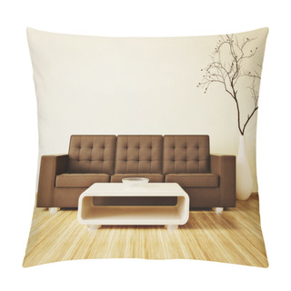 Personality  Modern Interior Room With Nice Furniture Inside. Pillow Covers