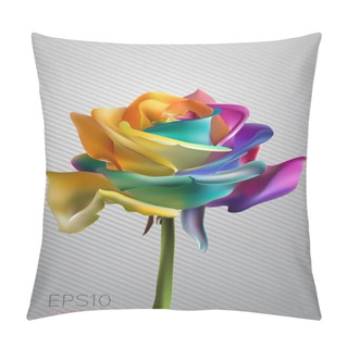 Personality  Beautiful Colorful Rose, Vector Illustration Pillow Covers