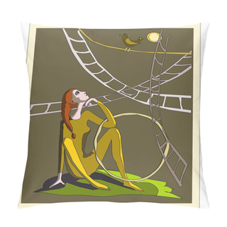 Personality  Rests In The Acrobat In The Circus Intermission Pillow Covers