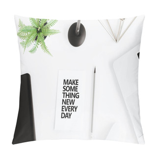 Personality  Motivational Quote On Modern Workplace Pillow Covers
