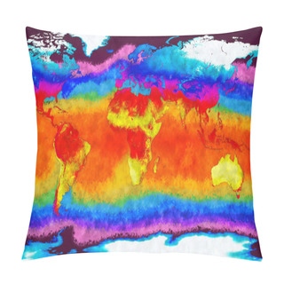 Personality  Earth Landmass And Water Surface Global Warming Concept Pillow Covers