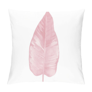 Personality  Light Pink Watercolor Leaf. Pink Watercolour Illustration Isolated On White Background. Botanical Art. Pillow Covers