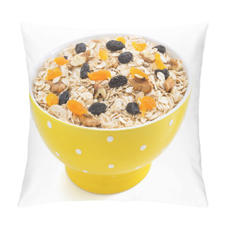 Personality  Bowl Of Cereals Muesli On White  Pillow Covers