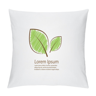 Personality  Green Leaf Logo Vector Pillow Covers