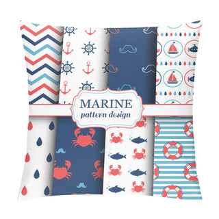 Personality  Marine Seamless Patterns For Wallpaper, Scrapbook And Other Design Pillow Covers