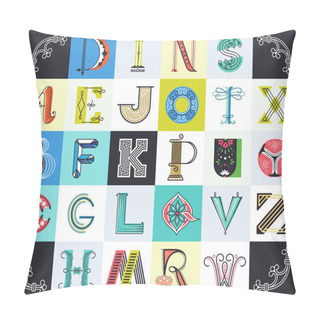 Personality  Vector Drop Caps' Set. Pillow Covers