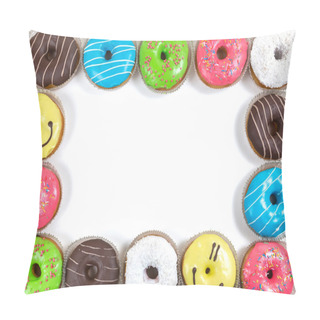 Personality  Assorted Glazed Doughnuts In Different Colors  Pillow Covers