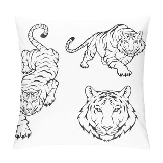 Personality  Tiger Logo Template Pillow Covers