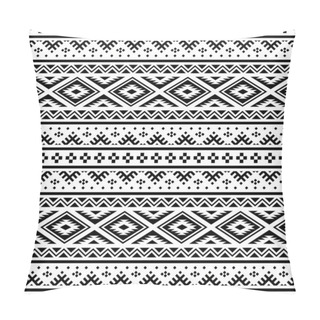 Personality  Aztec Ethnic Seamless Pattern Design In Black And White Color. Ethnic Pattern Illustration Vector Pillow Covers