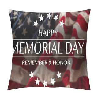 Personality  American Flag With The Text Memorial Day. Pillow Covers