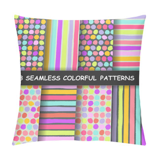 Personality  Set Of  Seamless Hand Drawn Graphic Patterns. Made In Vector Pillow Covers