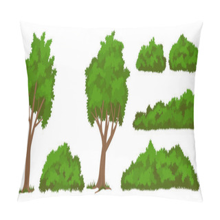 Personality  Vector Trees And Bushes Set Pillow Covers