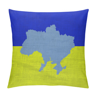 Personality  Flag And Map Of Ukraine On A Sackcloth Pillow Covers