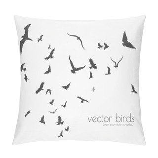 Personality  Figure Set Flock Of Flying Birds On Tree Branch Pillow Covers