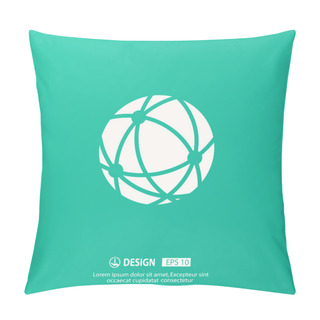 Personality  Pictograph Of Globe Icon Pillow Covers