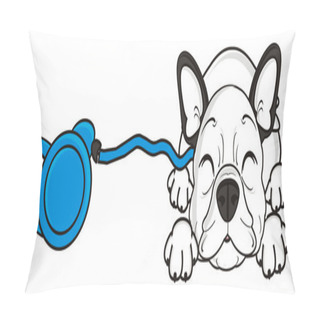 Personality  Dog On A Leash Pillow Covers