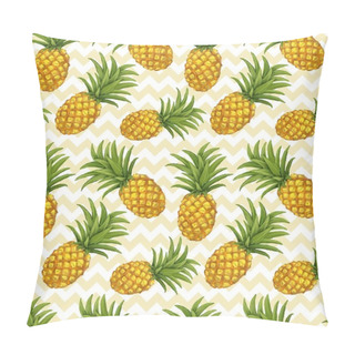 Personality  Hand Drawn Seamless Pattern With Pineapple In Vector Pillow Covers
