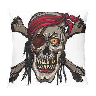 Personality  Danger Pirate Skull In Red Bandanna And Crossbones Pillow Covers