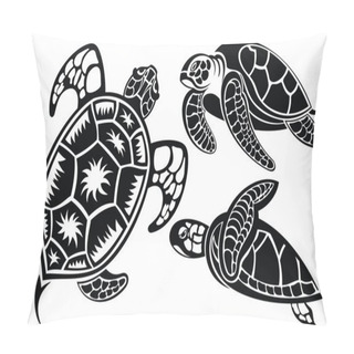 Personality  Vector Illustration Of Turtles Pillow Covers