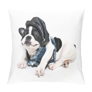 Personality  Funny Biker Puppy Pillow Covers