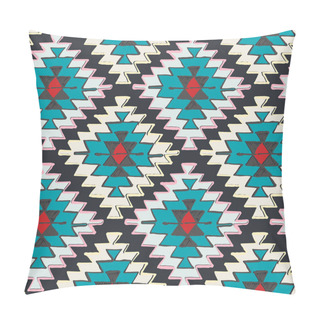 Personality  Seamless Hand Drawn Tribal Navajo Pattern In Doodle Style. Pillow Covers