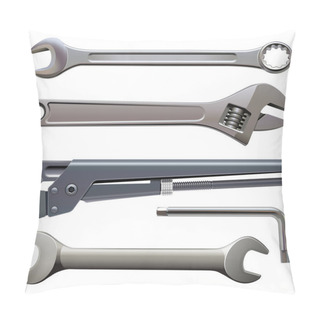 Personality  Vector Wrench Kit Isolated On White Background Pillow Covers