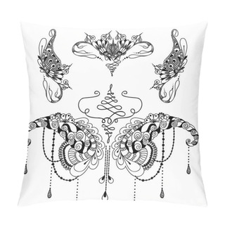 Personality  Mehndy Flowers Tattoo Template Pillow Covers
