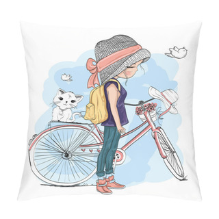 Personality  Cute Girl  Illustration Pillow Covers