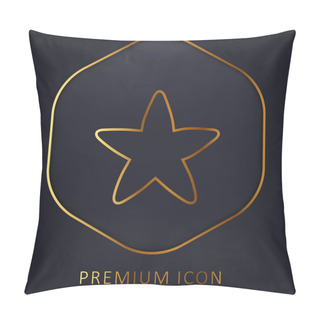 Personality  Black Rounded Star Golden Line Premium Logo Or Icon Pillow Covers