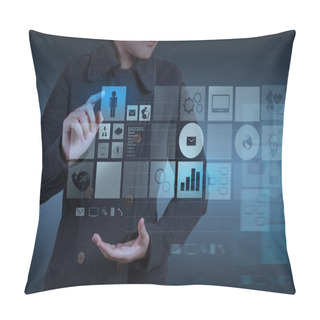Personality  Website Designer Working With The New Computer Interface As Desi Pillow Covers