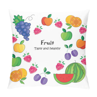 Personality  Fruits Icon With Frame Pillow Covers