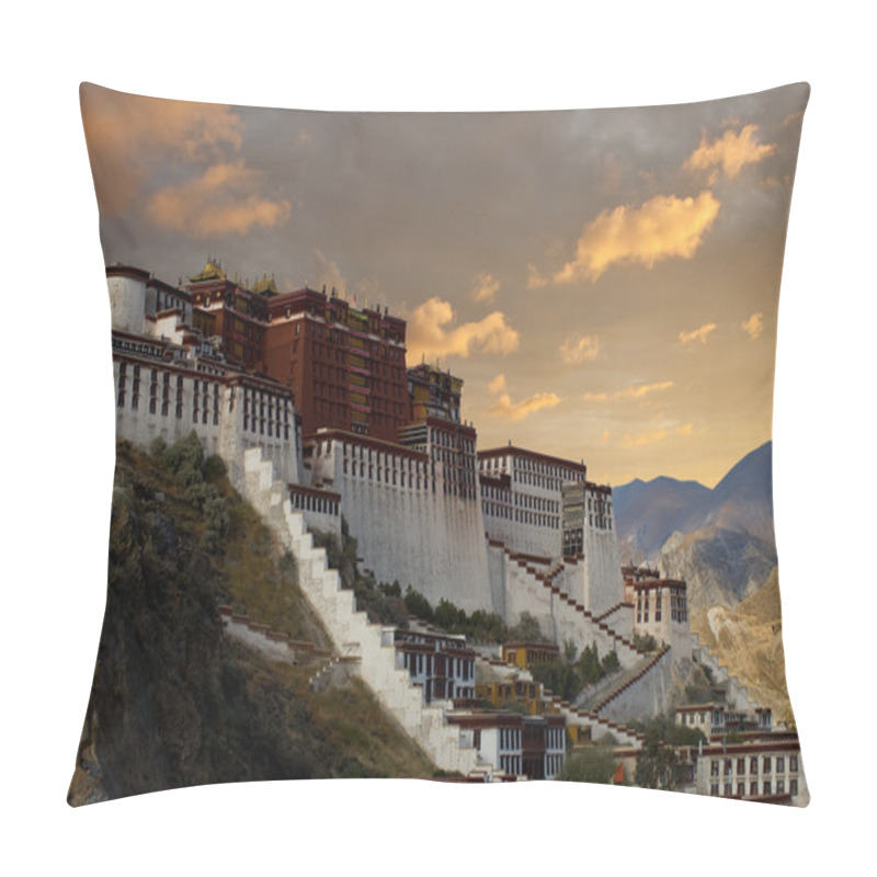 Personality  Potala Palace Angled Sunset Lhasa Tibet Pillow Covers