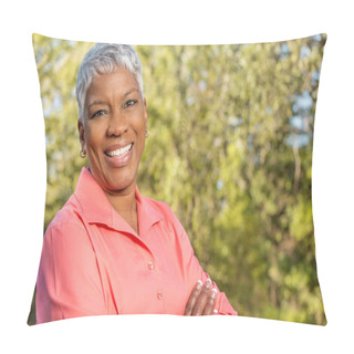 Personality  Mature African American Woman. Pillow Covers